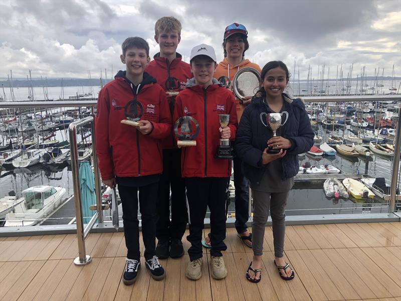 Main fleet winners in the Parkstone Optimist Open photo copyright Elaine Hakes taken at Parkstone Yacht Club and featuring the Optimist class