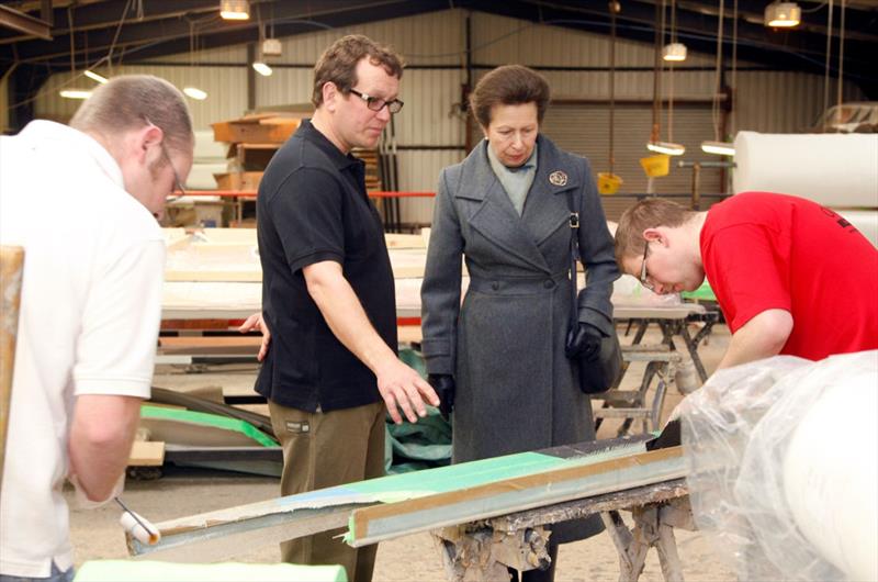 HRH The Princess Royal during her visit to Ovington Boats photo copyright Ovington Boats taken at  and featuring the  class