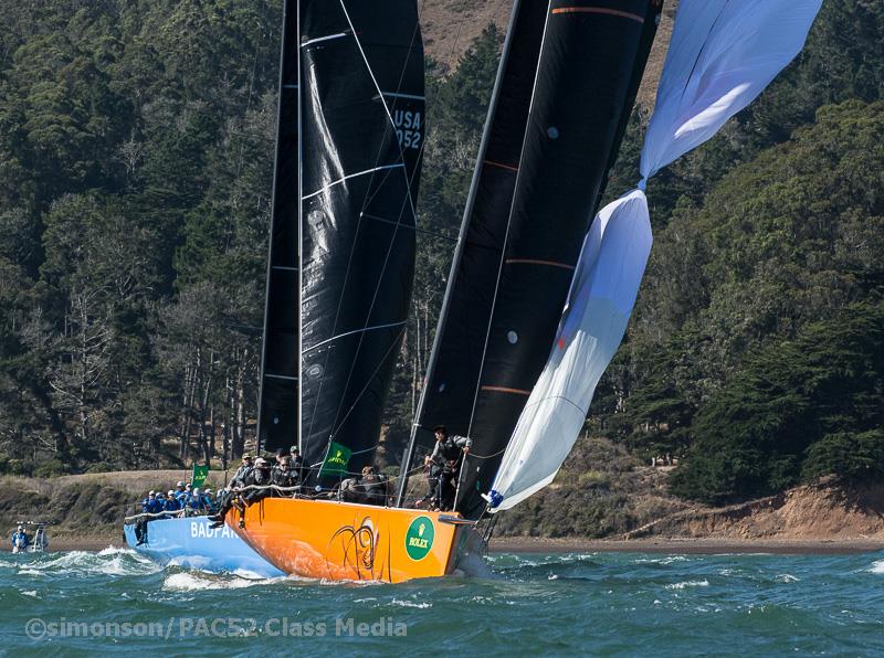 Pac 52s on day 1 of the Rolex Big Boat Series 2018 photo copyright Erik Simonson / PAC52 Class taken at St. Francis Yacht Club and featuring the Pac 52 class