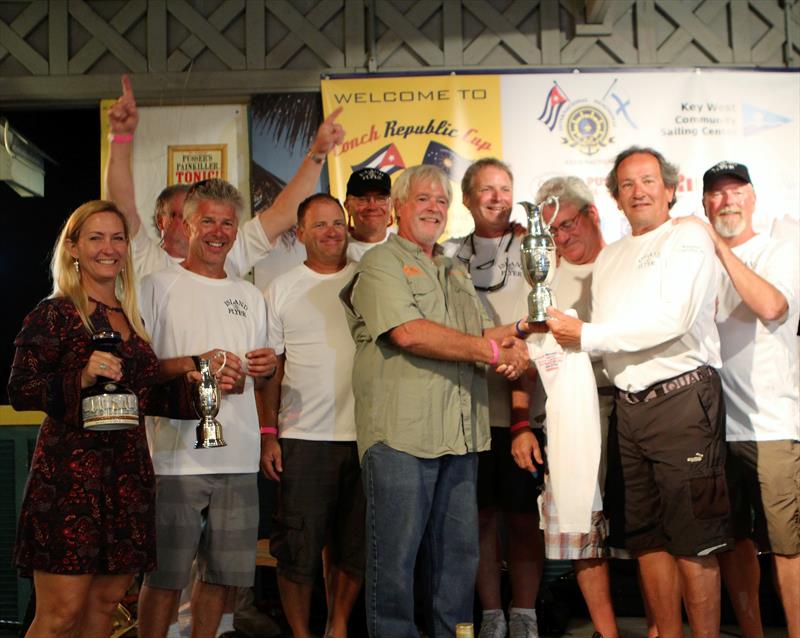 Denny Manrique's Island Flyer team win the Conch Republic Cup 2017 photo copyright Priscilla Parker taken at Key West Community Sailing Center and featuring the PHRF class