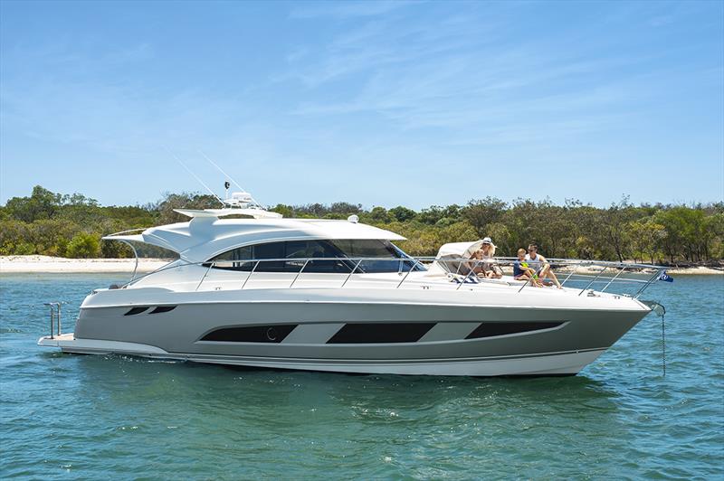 Sleek styling and luxurious single-level living of the Riviera 4800 Sport Yacht photo copyright Riviera Australia taken at  and featuring the Power boat class