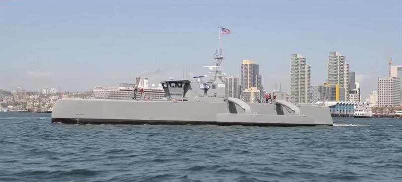 Navy ship Sea Hunter photo copyright KUSI News taken at  and featuring the Power boat class