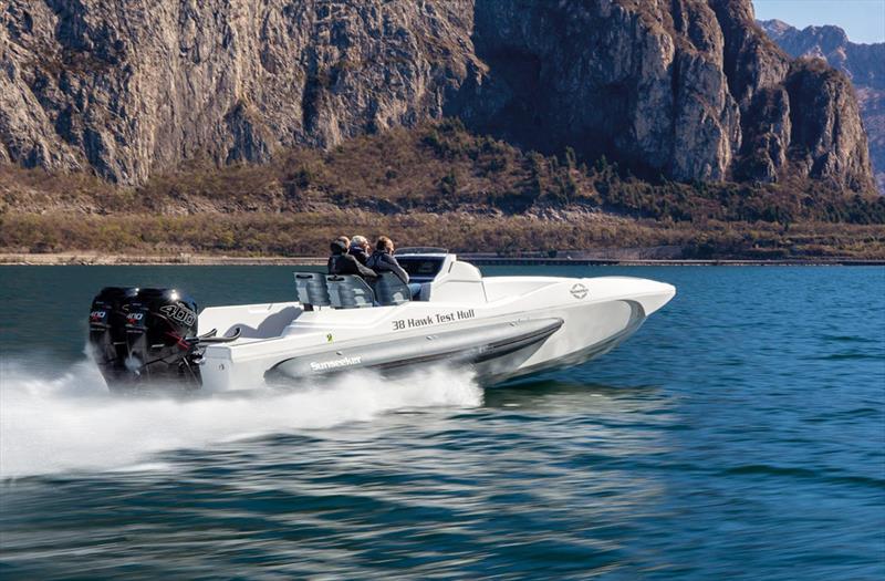 Sunseeker's new Hawk 38 prototype sea trial photo copyright Sunseeker taken at  and featuring the Power boat class