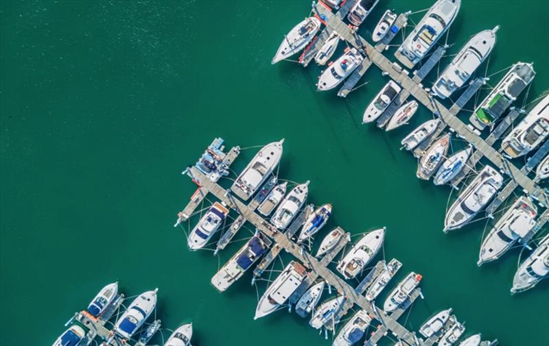 Boats in a marina photo copyright National Marine Manufacturers Association taken at  and featuring the Power boat class