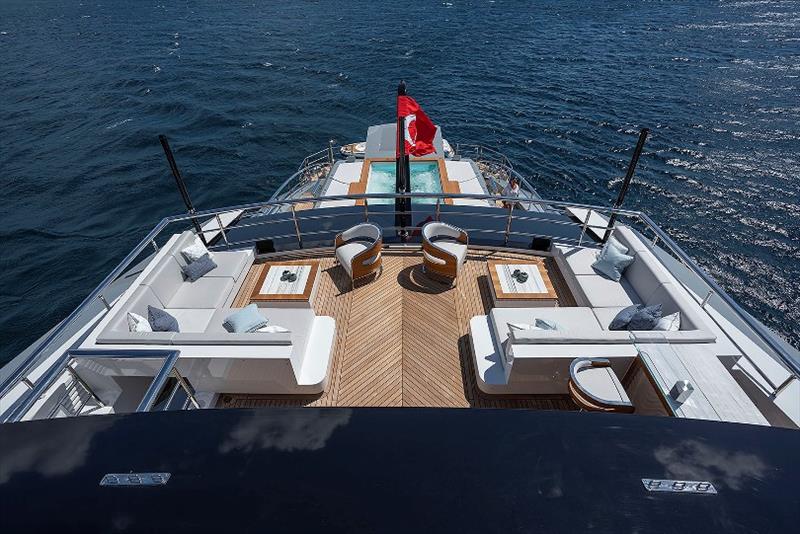 Bridge deck aft sitting area photo copyright Bilgen Yachts taken at  and featuring the Power boat class