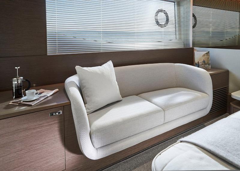 Princess Y72 - Master stateroom sofa photo copyright Princess Yachts taken at  and featuring the Power boat class