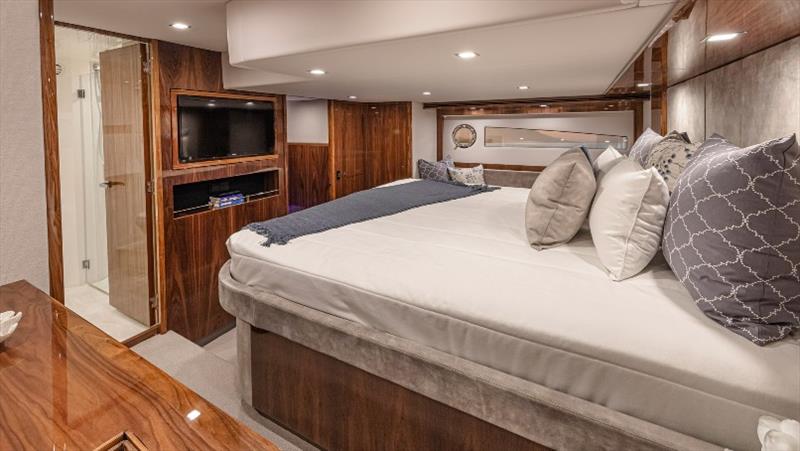 From the luxurious master stateroom to the sociable layout of the helm station, the 5400 Sport Yacht provides an ‘ease of living' for the Hancocks aboard their Riviera photo copyright Riviera Australia taken at  and featuring the Power boat class