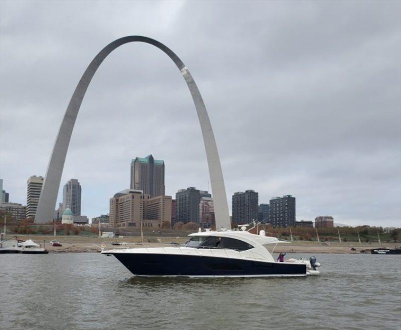 Legacy G2 with the Gateway Arch of St. Louis in the background photo copyright Riviera Australia taken at  and featuring the Power boat class