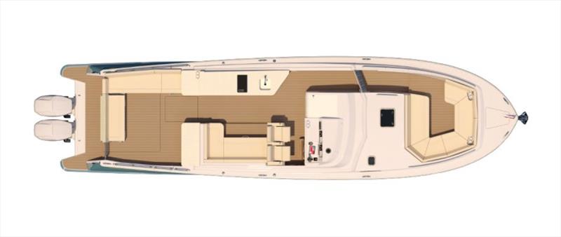 The flow and flush deck layout keeps everyone connected, whether at anchor or underway photo copyright MJM Yachts taken at  and featuring the Power boat class