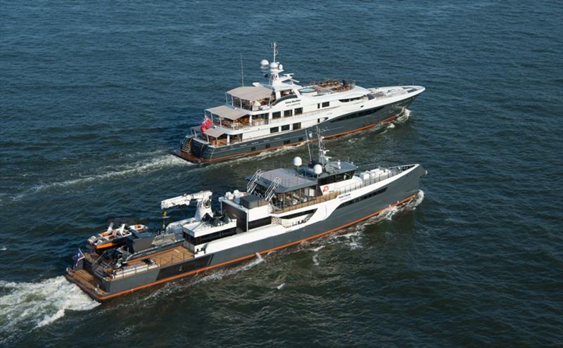Gene Machine and Gene Chaser photo copyright Amels/Damen Yachting taken at  and featuring the Power boat class