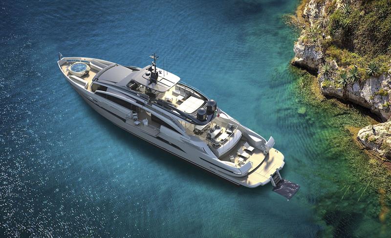 Pershing GTX116 - aerial view photo copyright Ferretti Group taken at  and featuring the Power boat class
