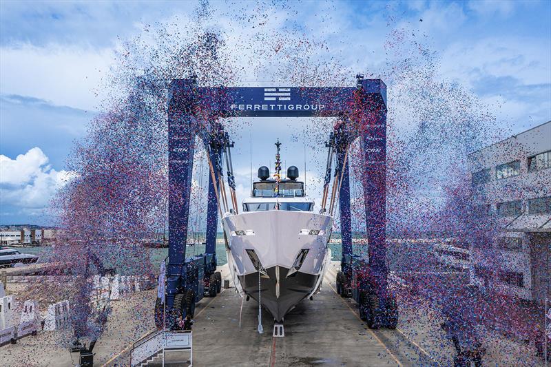 Custom Line 140' launch at Superyacht Yard Ancona - photo © Custom Line