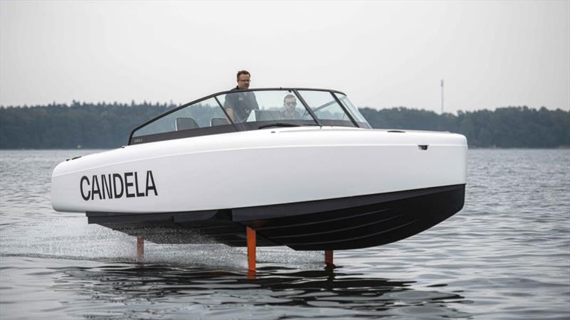 Candela C-8 uses hydrofoils to cut energy usage by 80% compared to traditional motorboats. Future units will be powered by Polestar batteries photo copyright Candela taken at  and featuring the Power boat class