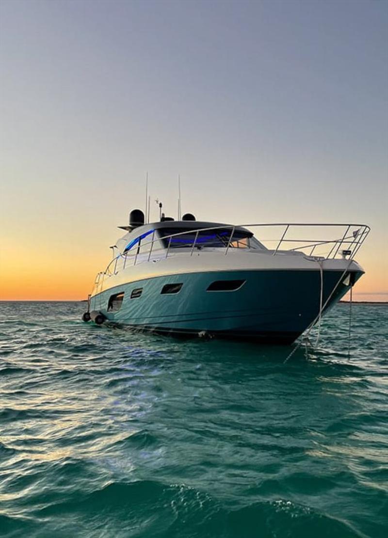The luxurious 6000SY accommodates like a six-star hotel floating in a remote corner of the Indian Ocean photo copyright Riviera Australia taken at  and featuring the Power boat class