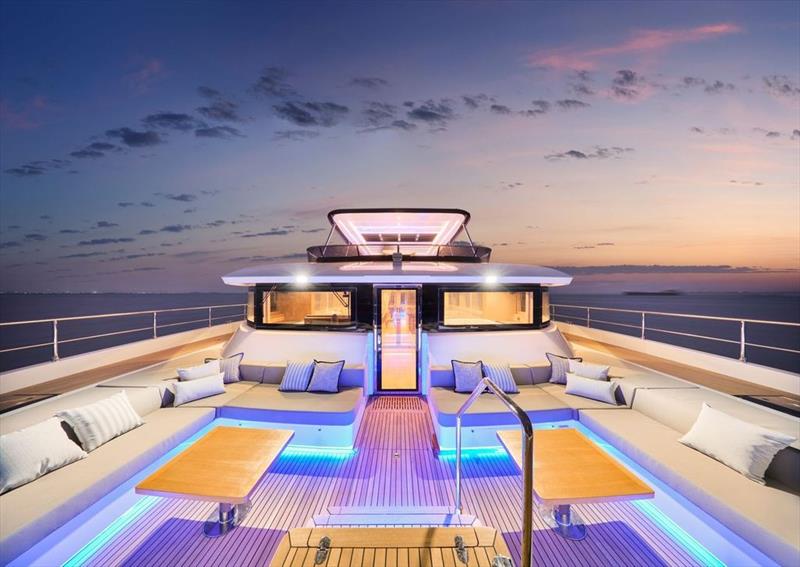 Heysea Vista 75 - Foredeck Night view photo copyright Heysea Yachts taken at  and featuring the Power Cat class