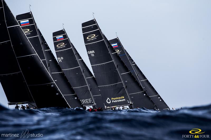 Fleet racing in the rolling Maltese swell on day 2 of the RC44 Valletta Cup fleet racing photo copyright Nico Martinez / www.MartinezStudio.es taken at  and featuring the RC44 class
