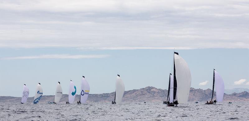 Downwind on day 1 of the RC44 Porto Cervo Cup photo copyright Nico Martinez / www.MartinezStudio.es taken at Yacht Club Costa Smeralda and featuring the RC44 class