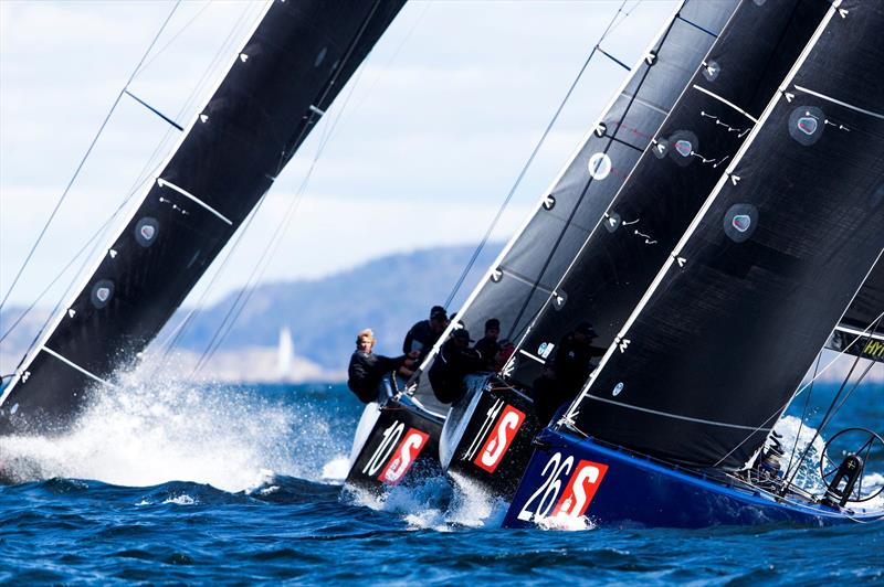 Artemis Racing leading Team CEEREF and Team Nika out of the line at the RC44 Marstrand World Championship photo copyright Pedro Martinez / Martinez Studio taken at  and featuring the RC44 class