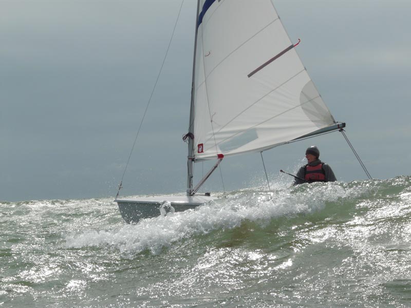 Sarah Kennedy blasting round in race 2 with a Rooster Storm Sail during the Streaker nationals at Lancing photo copyright Isabelle Jackson taken at Lancing Sailing Club and featuring the  class