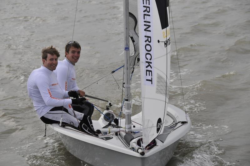 Overnight leaders Ben Saxton and Toby Lewis on day 1 of the Endeavour Trophy photo copyright Julio Graham taken at Royal Corinthian Yacht Club, Burnham and featuring the RS200 class