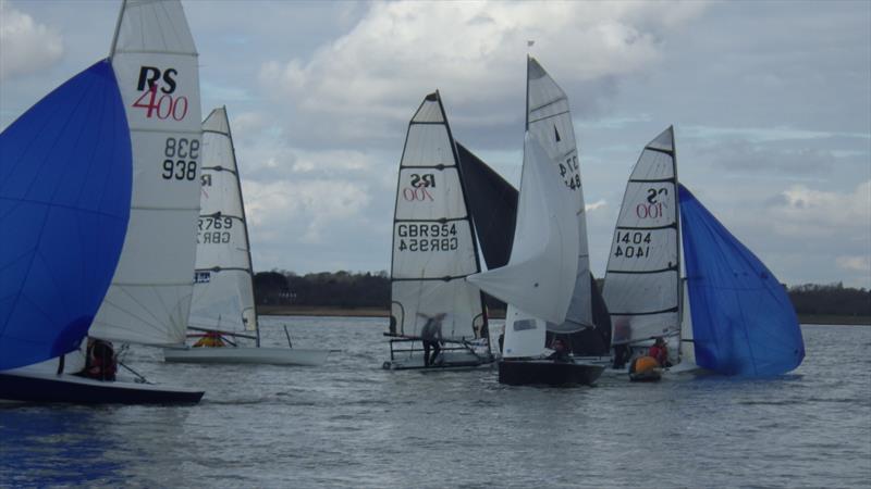 Grouping at black & orange during LTSC Early Points Race 2 photo copyright Alastair Beeton taken at Lymington Town Sailing Club and featuring the RS400 class