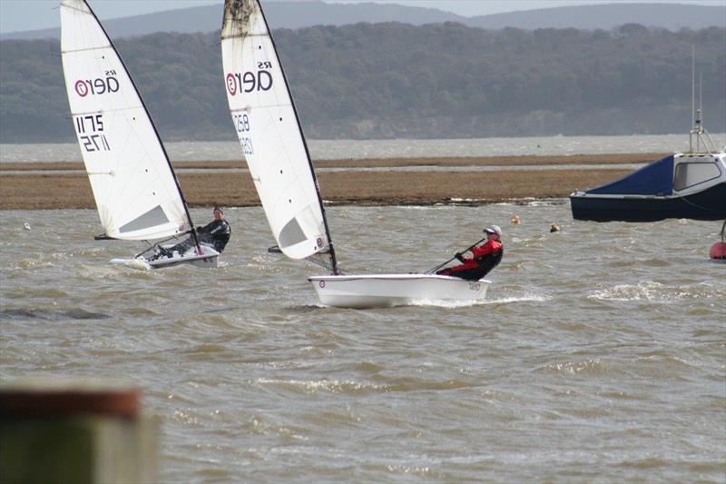 A great day for an RS Aero initiation - the brown badge of courage at the Keyhaven Easter Regatta photo copyright Neil Hardie taken at Keyhaven Yacht Club and featuring the  class