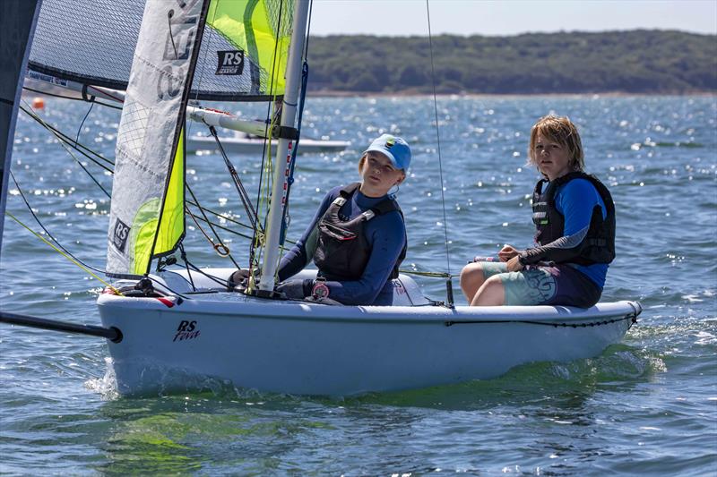 Sailors young and old competed at the 2022 Lymington Dinghy Regatta - RLymYC's Alex Breese and Sienna Mordaunt photo copyright Tim Olin / www.olinphoto.co.uk taken at Royal Lymington Yacht Club and featuring the RS Feva class