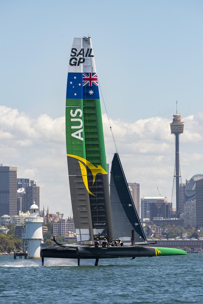 SailGP Practice race day. SailGP Australia Team photo copyright Michelle Fowler taken at  and featuring the  class
