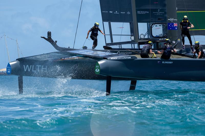 Australia SailGP Team helmed by Tom Slingsby competing on Race Day 2 of Bermuda SailGP   - Race Day 2 of Bermuda SailGP Season 3, Bermuda. May 2022 photo copyright Bob Martin/SailGP taken at Royal Bermuda Yacht Club and featuring the  class
