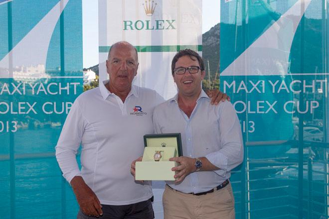 Final prize giving at YCCS Piazza Azzurra - ALTAIR by Robertissima, Sail n: ITA 90003, Nation: ITA, Owner/Charterer: Paolo Scerni, Model: Swan 90 - Maxi Yacht Rolex Cup 2013 ©  Rolex / Carlo Borlenghi http://www.carloborlenghi.net