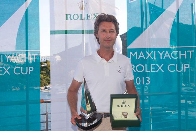 Final prize giving at YCCS Piazza Azzurra - J ONE, Sail n: GBR 7077, Nation: GBR, Owner/Charterer: Jean Charles Decaux, Model: Wally 80 - Maxi Yacht Rolex Cup 2013 ©  Rolex / Carlo Borlenghi http://www.carloborlenghi.net