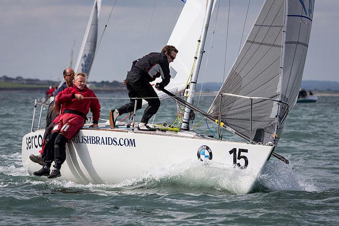 Howth Yacht Club, Co. Dublin, Ireland; Wednesday 28th August 2013: Bob Turner’s Serco competing in race 4 of the BMW J24 World Championships at Howth Yacht Club. © David Branigan/Oceansport http://www.oceansport.ie/