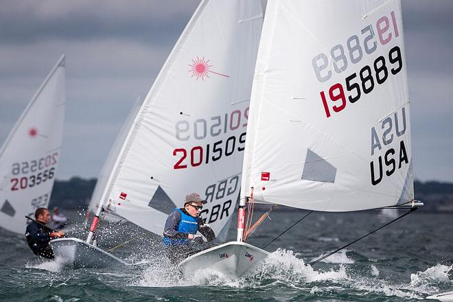National Yacht Club, Co. Dublin, Ireland; Monday 2nd September 2013: The United States Patrick Shanahan competing in the Laser Radial fleet qualifier racing on Day 2 at the Laser European World Championships at the National Yacht Club. © David Branigan/Oceansport http://www.oceansport.ie/