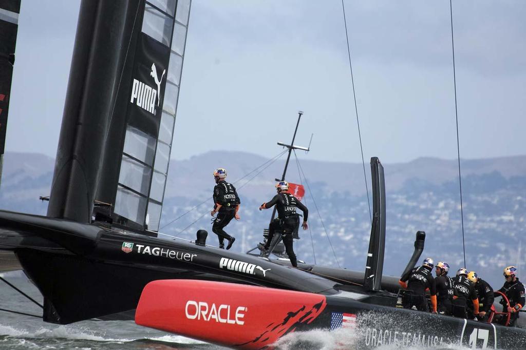 Oracle Team USA in full action on day 3 of the 34th America's Cup photo copyright Chuck Lantz http://www.ChuckLantz.com taken at  and featuring the  class