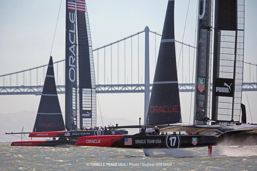Oracle Team USA - Two boat testing session San Francisco (USA) August 24, 2013 © Guilain Grenier Oracle Team USA http://www.oracleteamusamedia.com/