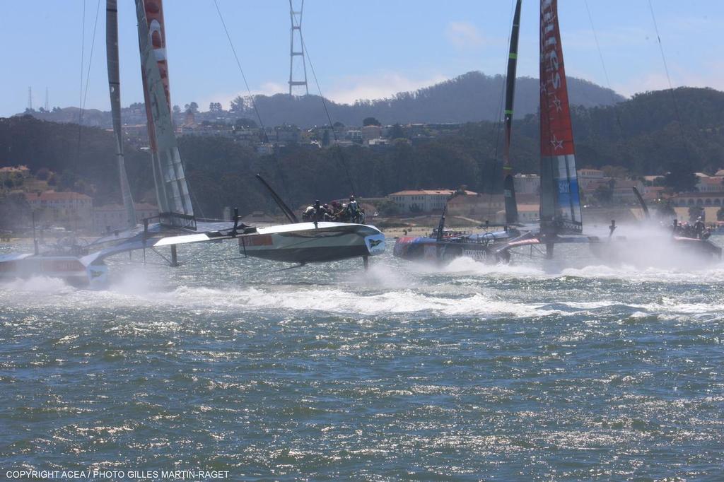 2'/08/2013 - San Francisco (USA,CA) - 34th America's Cup - Louis Vuitton Finals Race 7; Luna Rossa vs Emirates Team New Zealand photo copyright ACEA - Photo Gilles Martin-Raget http://photo.americascup.com/ taken at  and featuring the  class