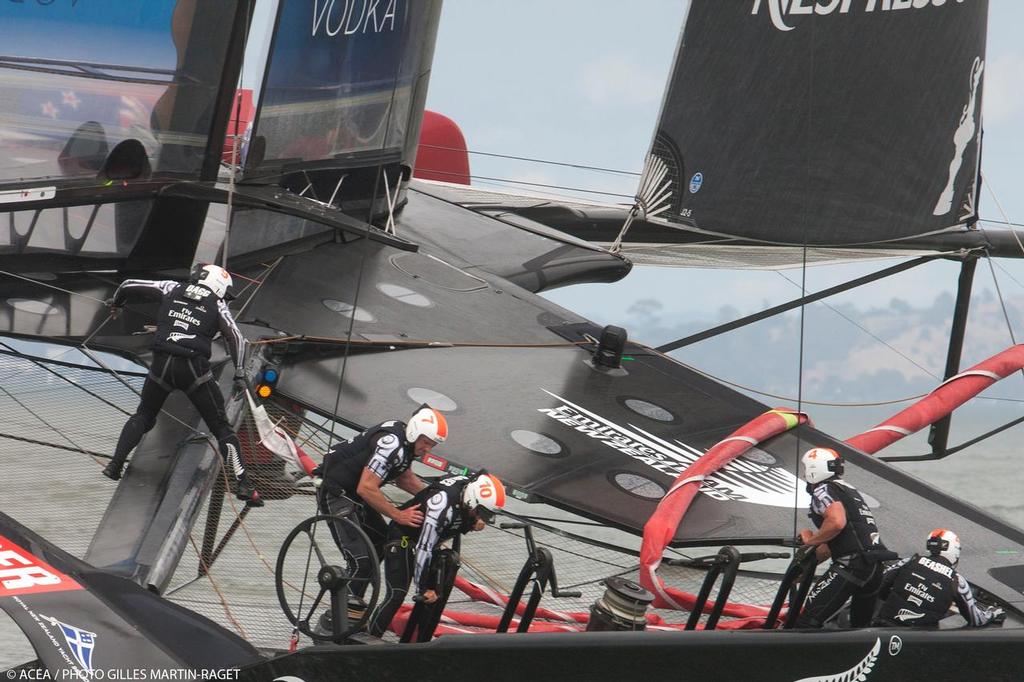 25/08/2013 - San Francisco (USA,CA) - 34th America's Cup - Louis Vuitton Cup Final, Day 7, Emirates Team New Zealand Vs Luna Rossa photo copyright ACEA - Photo Gilles Martin-Raget http://photo.americascup.com/ taken at  and featuring the  class