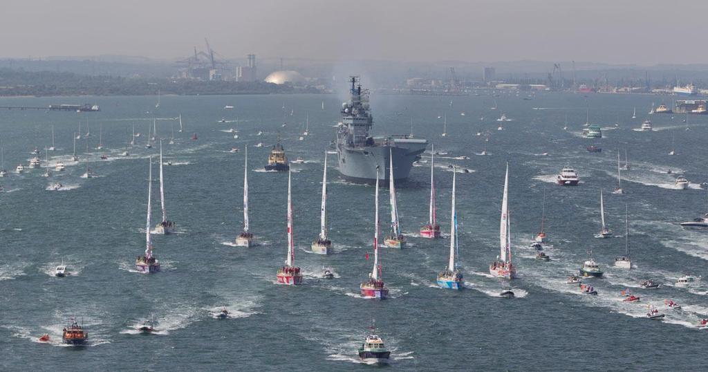 HMS Illustrious and fleet at Clipper 11-12 Race Start photo copyright onEdition http://www.onEdition.com taken at  and featuring the  class