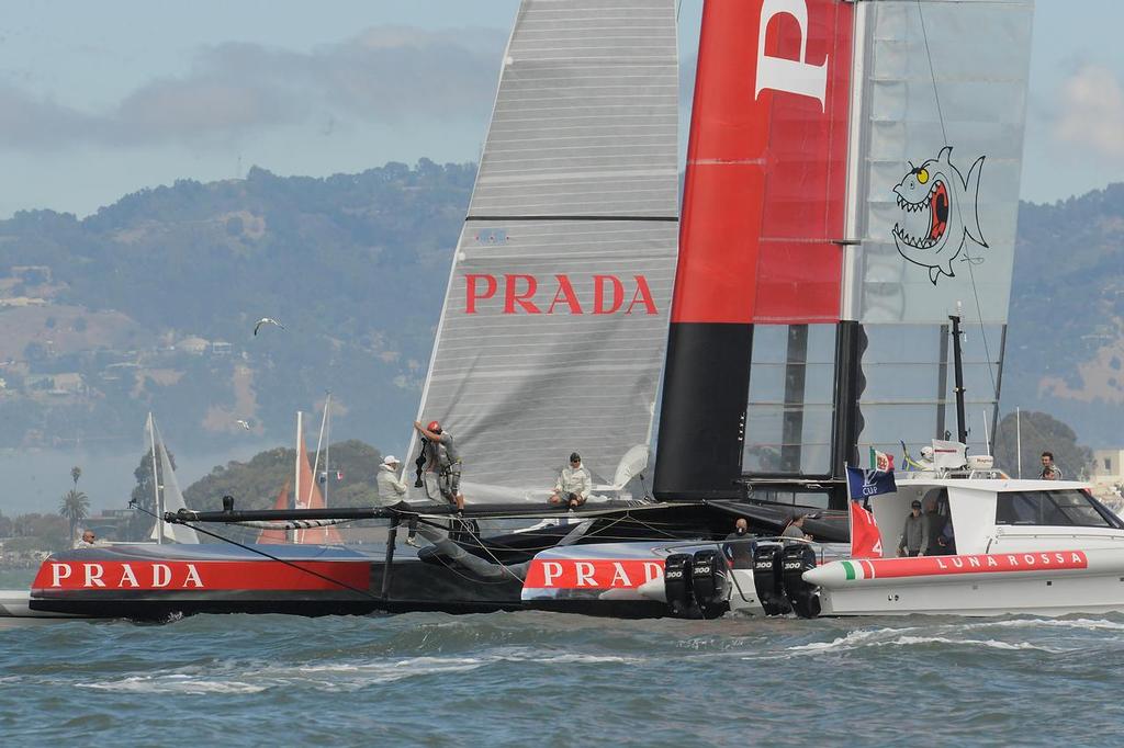 Luna Rossa after the race in SF August 25, 2013. photo copyright  SW taken at  and featuring the  class
