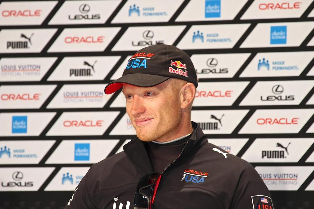 Oracle Team USA v Emirates Team New Zealand. America's Cup Day 3, San Francisco. Oracle Team USA's skipper Jimmy Spithill at the Media Conference after Race 5 photo copyright Richard Gladwell www.photosport.co.nz taken at  and featuring the  class