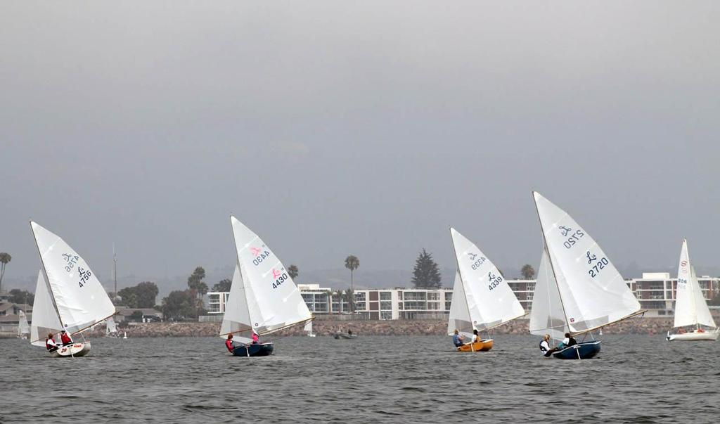 Women heading downwind winner Kathy Reed far left - Lido 14 Nationals 2013 photo copyright Andy Kopetzky taken at  and featuring the  class