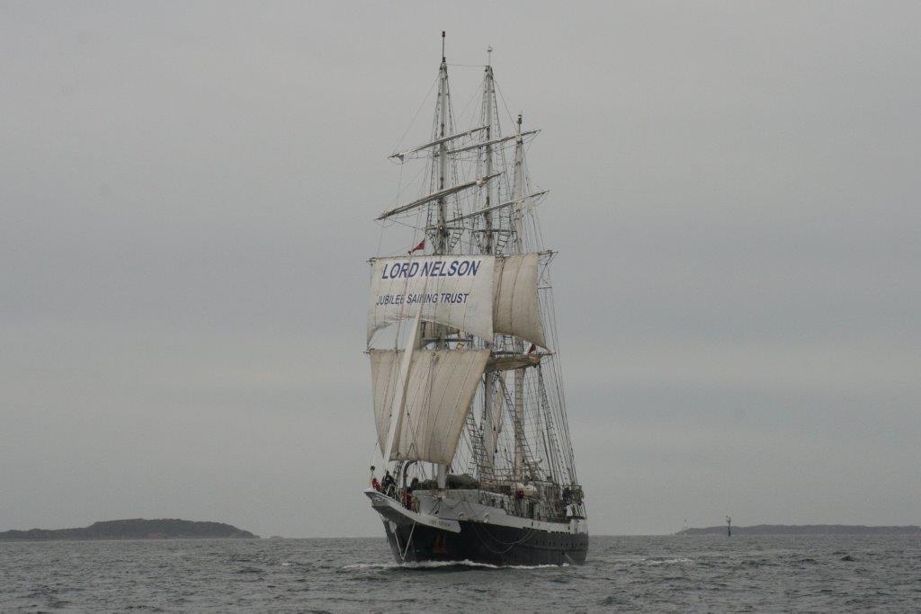 Lord Nelson sails into Port Phillip Bay photo copyright Heather Ewing taken at  and featuring the  class