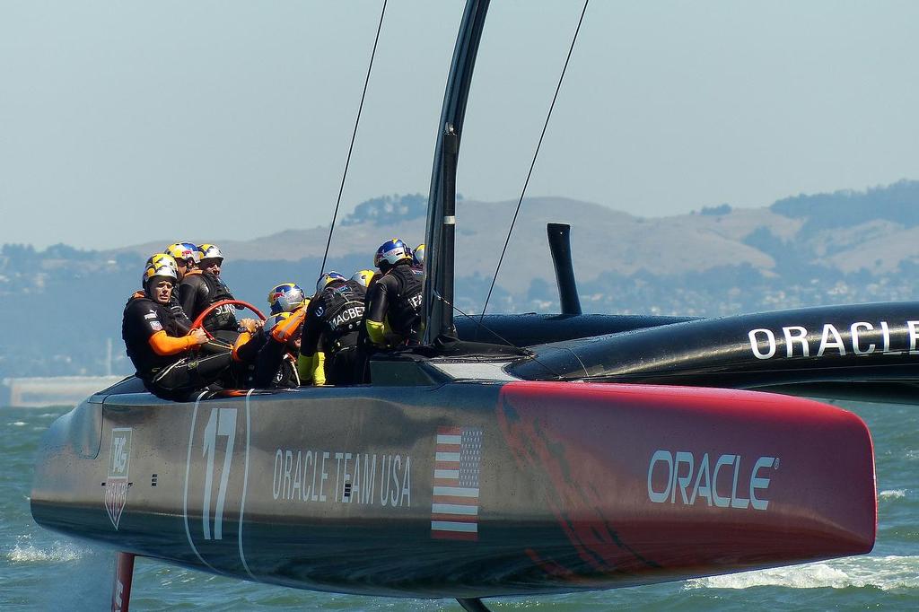Oracle Team USA training on 27 August, 2013 photo copyright John Navas  taken at  and featuring the  class