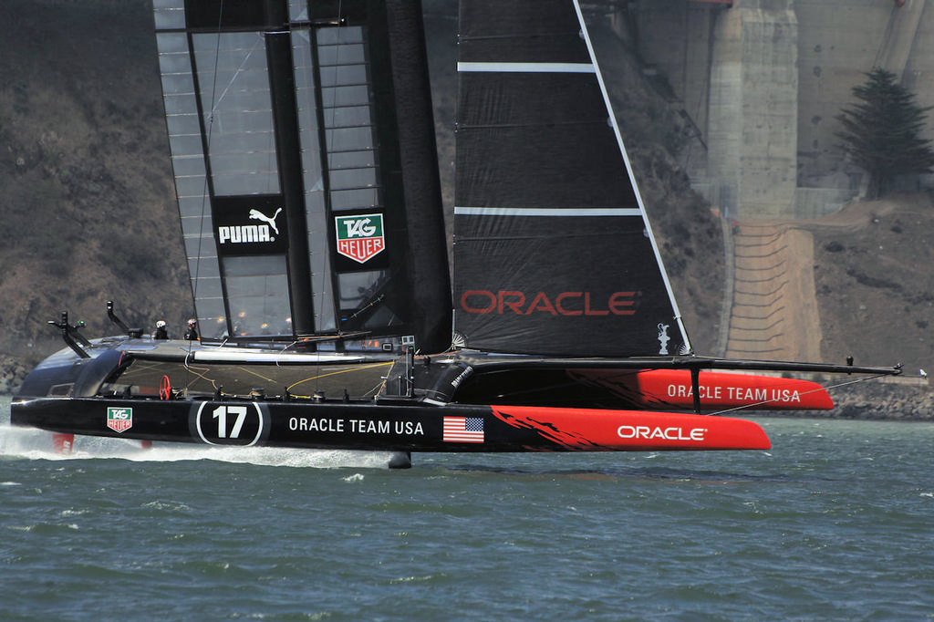 Oracle starts a high-speed pass - America's Cup photo copyright Chuck Lantz http://www.ChuckLantz.com taken at  and featuring the  class
