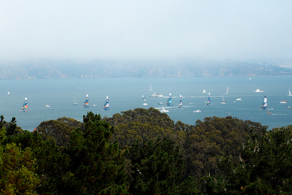 The view from Lookout Point in the San Francisco Presidio National Park - Red Bull Youth America&rsquo;s Cup photo copyright Chuck Lantz http://www.ChuckLantz.com taken at  and featuring the  class