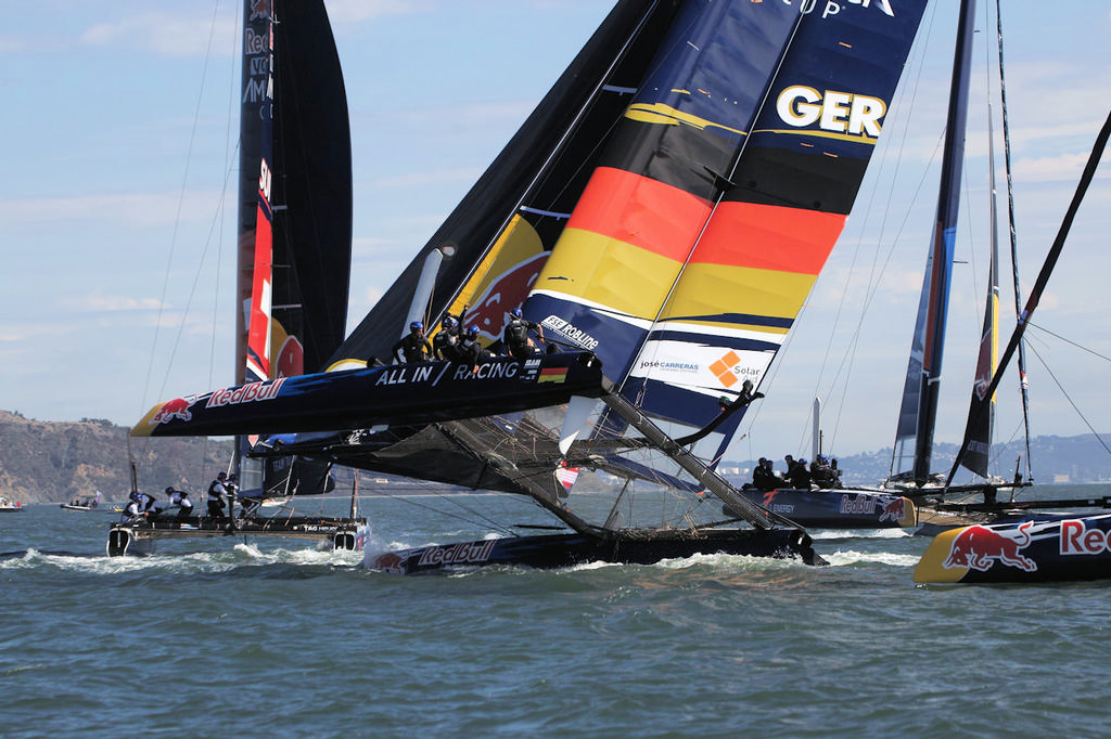 The German team has the closest call of the series.  They recovered.  - Red Bull Youth America’s Cup © Chuck Lantz http://www.ChuckLantz.com