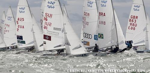 470 Men Gold Fleet start at the 2013 470 World Championships © Christoph Breschi http://breschi-photo-video.com/