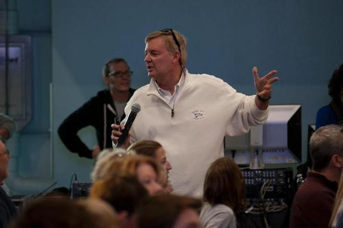 GGYC Vice Commodore Tom Ehamn speaking at one of his Cupdate roadshows © ACEA - Photo Gilles Martin-Raget http://photo.americascup.com/