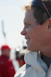 Chris Draper, helmsman of Luna Rossa, is happy the morning of the 7th race of the Louis Vuitton final before he goes out to sail on August 24, 2013 photo copyright  SW taken at  and featuring the  class