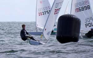 Matthew Wearn on the final day of the Laser European Championship photo copyright SW taken at  and featuring the  class
